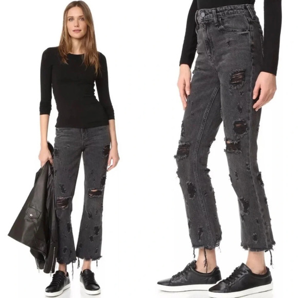 Denim x Alexander Wang Grind Grey Scratch Jeans - Picture 1 of 13